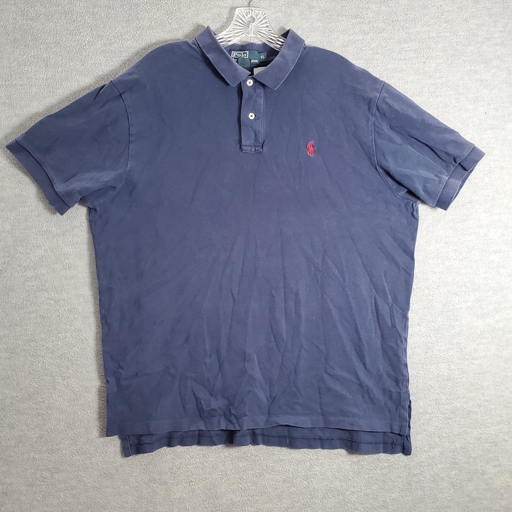 Polo Ralph Lauren Men Polo Shirt XL Blue Logo Golf Short Sleeve Collar